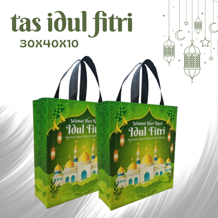 

Tas Goodie Bag Laminasi Idul Fitri 30x40 Tas Hampers Lebaran ( 12pcs )