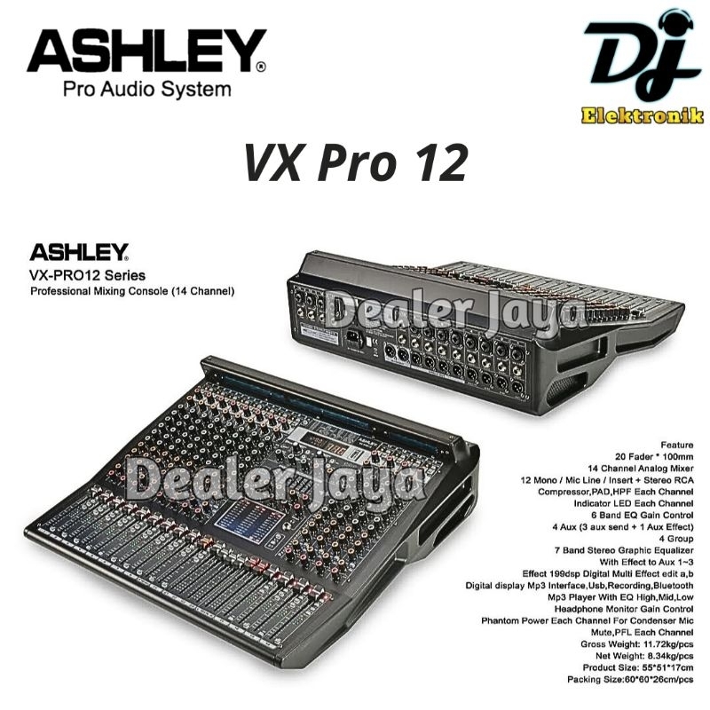 Mixer Analog Ashley VX PRO 12 / VX PRO12 - 12 channel