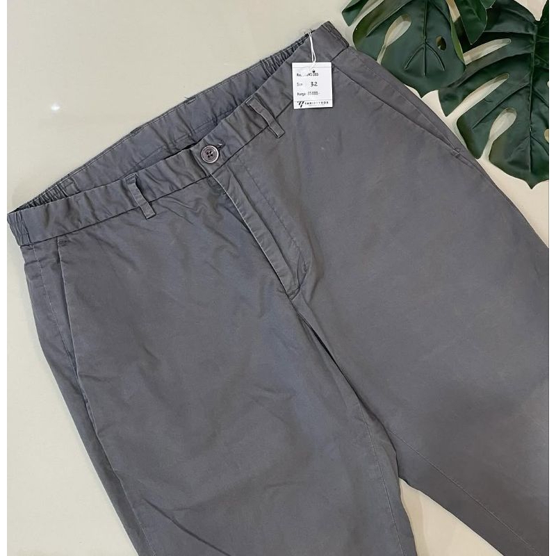 Celana panjang Pria Abu-abu Hitam chinos OLZEN