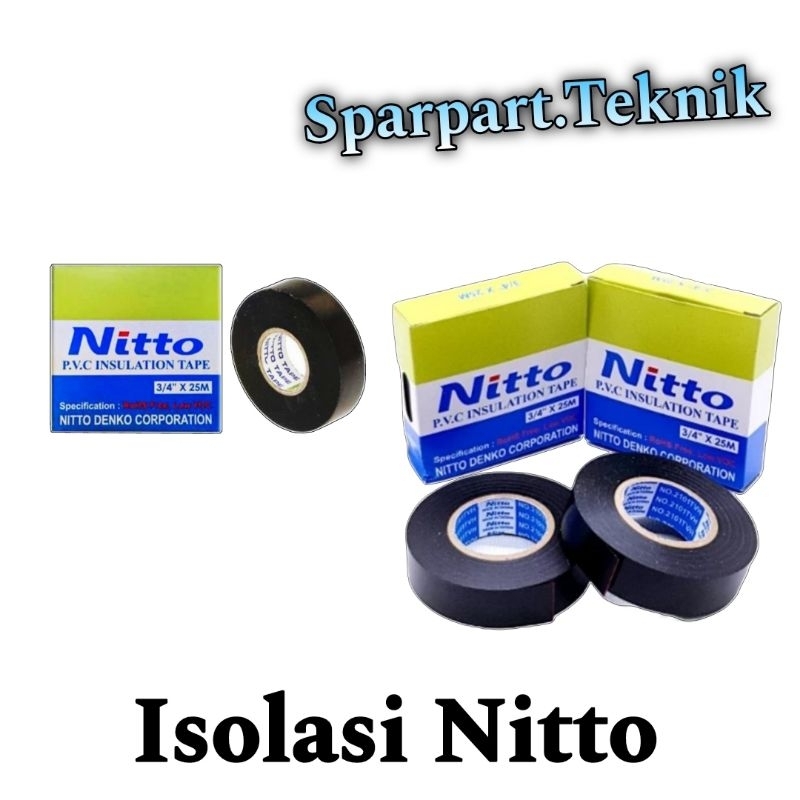 Isolasi Nitto / Isolasi Listrik Merk Nitto / Isolasi Listrik Hitam / Lakban Listrik