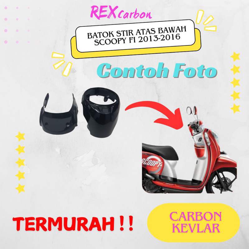 Batok Stir Depan Belakang Scoopy FI 2013-2016 Carbon Kevlar
