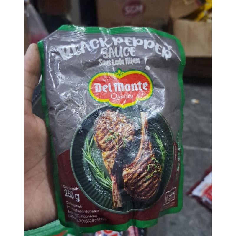 

Delmonte saus black pepper 250gr kemasan lecek