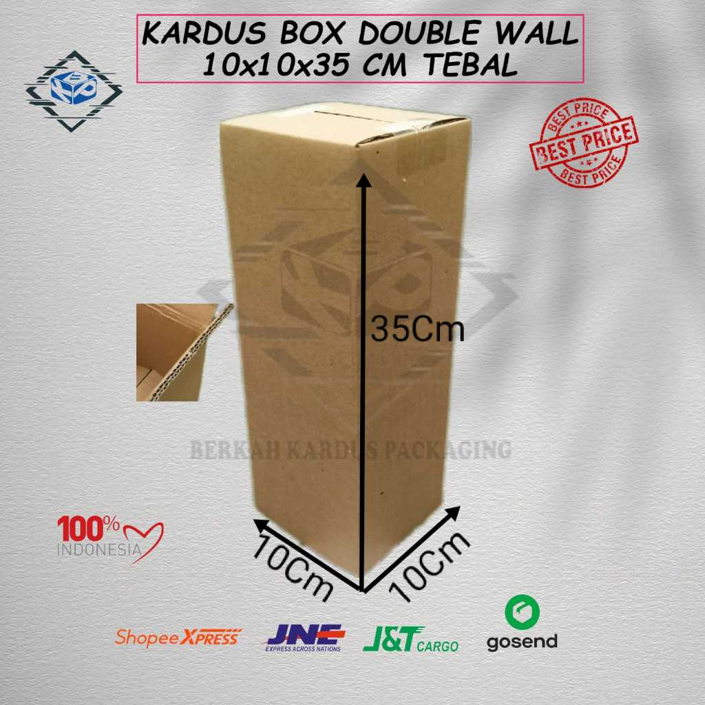 

Kardus box 10x10x35 cm Tebal double wall