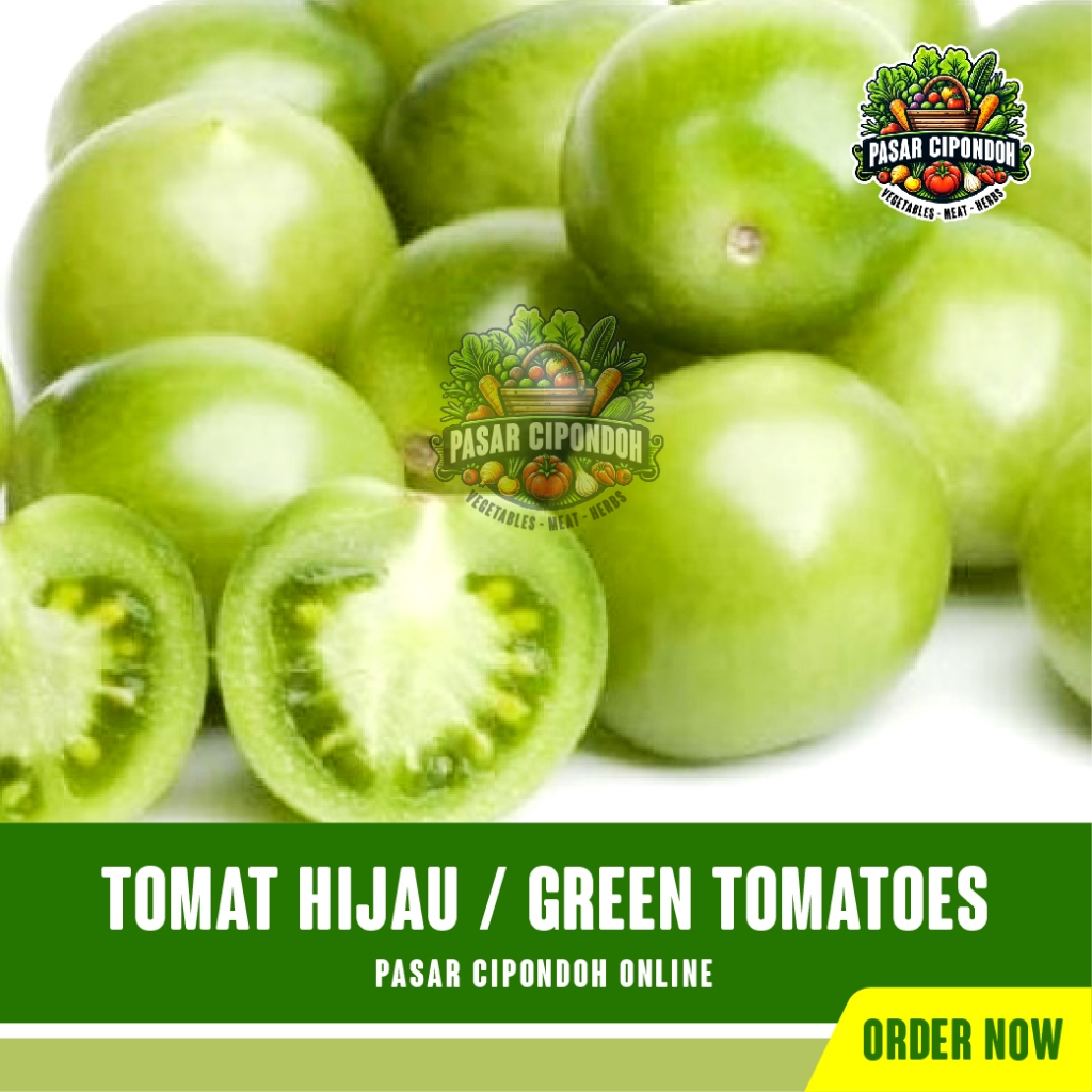 

Tomat Hijau Ijo Lokal Organik Segar 250 gram / Green Tomato - Pasar Cipondoh Tangerang