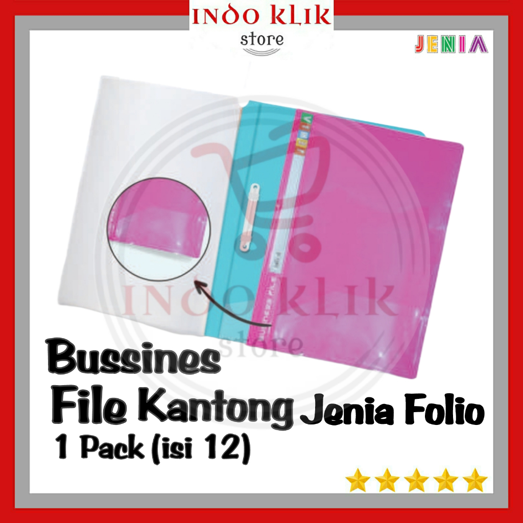 

Bussines File Folio Jenia Kantong / Map Plastik Acco F4 1 Lusin (12 Pcs)