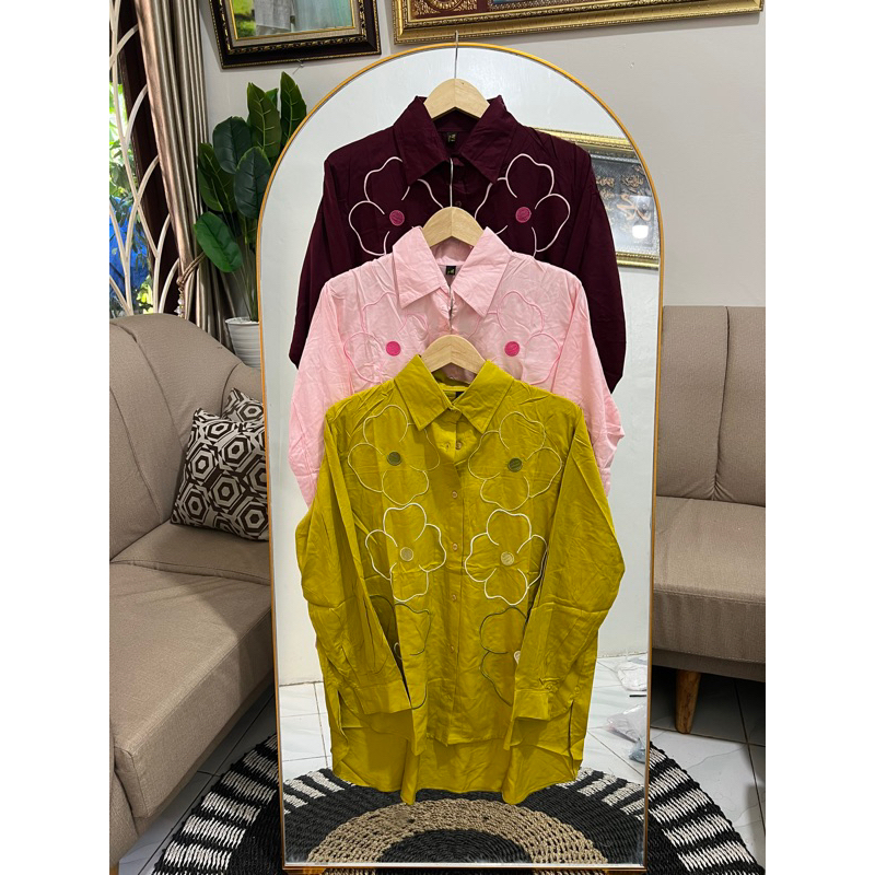 kemeja Bordir katun twill