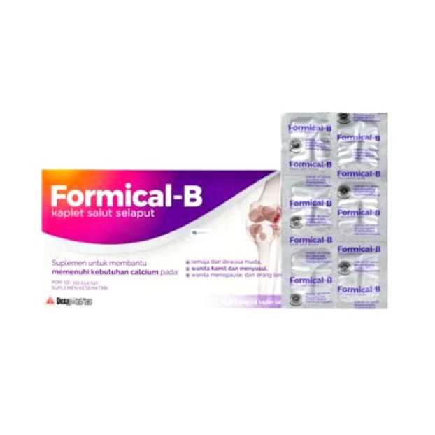 FORMICAL B 1 STRIP ISI 6 TABLET FORMICAL-B SUPLEMEN MAKANAN UNTUK IBU HAMIL DAN MENYUSUI VITAMIN KAL