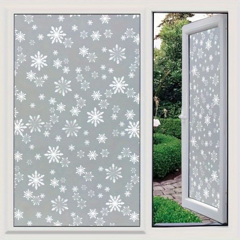 Stiker kaca film motif salju
