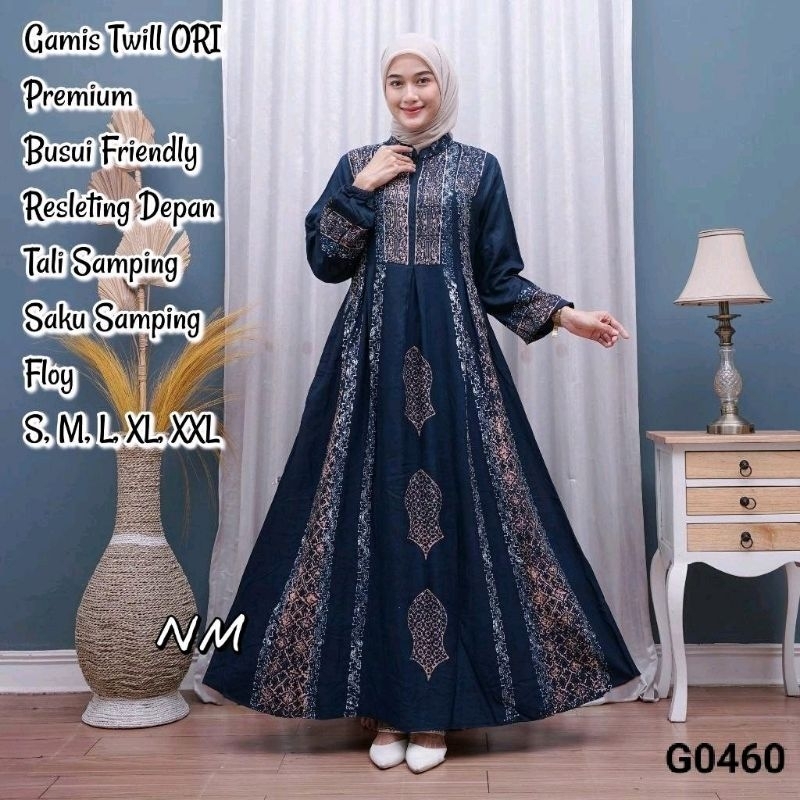 BATIK HAFIZH - GAMIS REMPEL TUMPUK BAWAH / GAMIS TWILL / BUSUI RESLETING / GAMIS MUSLIMAH