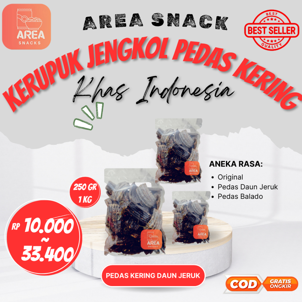 

KERUPUK JENGKOL / SEBLAK PEDAS KERING DAUN JERUK 1 KG 500 GRAM 250 GRAM CEMILAN