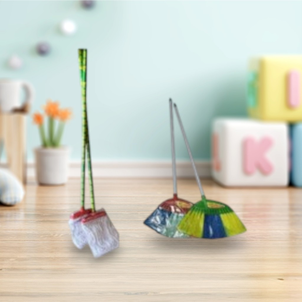 PAKET HEMAT 2 IN 1 SAPU NYLON + PEL LANTAI/SAPU IJUK+PEL LANTAI SUMBU