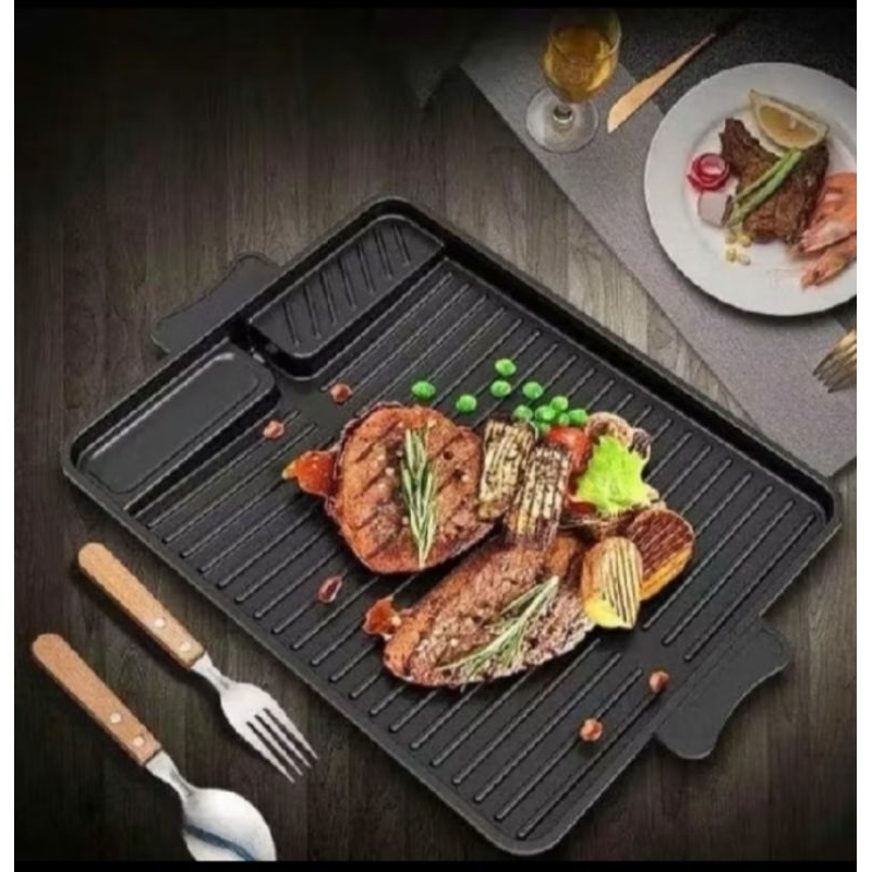 barbeque grill pan pemanggang serbaguna grill pan anti lengket