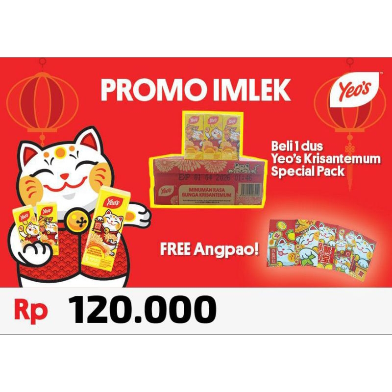

Yeos minuman Edisi Imlek Chrysanthemum 250 ML (1 dos isi 24 pcs)
