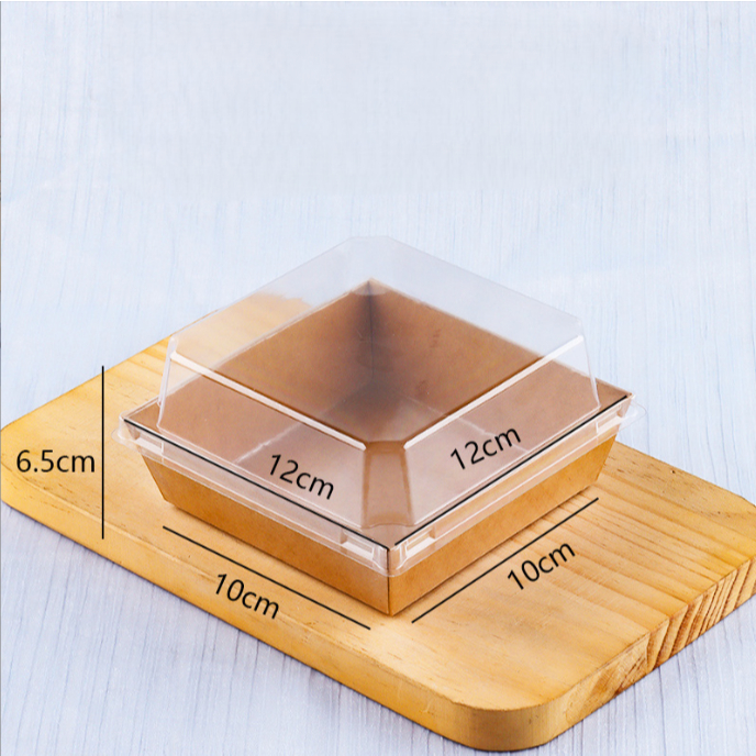 POPIBake [10 PCS] COKLAT KOTAK 10X10 10X10CM Dessert Box Tahan Panas Oven Mika Kotak Mochi Box / Cak