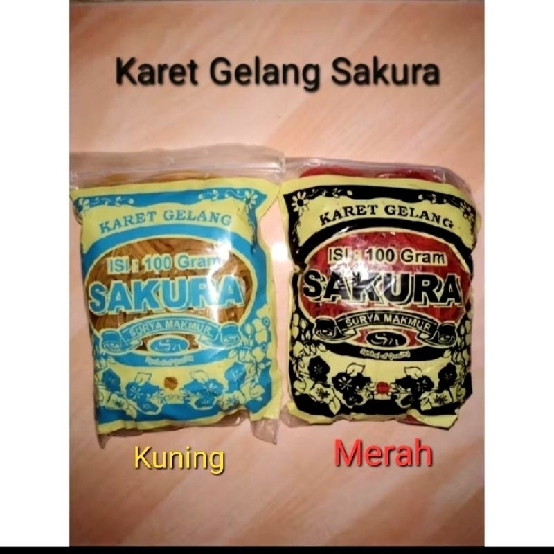 

Karet Gelang / Karet Gelang Sakura 100 gr / Karet gelang sakura kuning 100 gr / Karet gelang sakura merah 100 gr