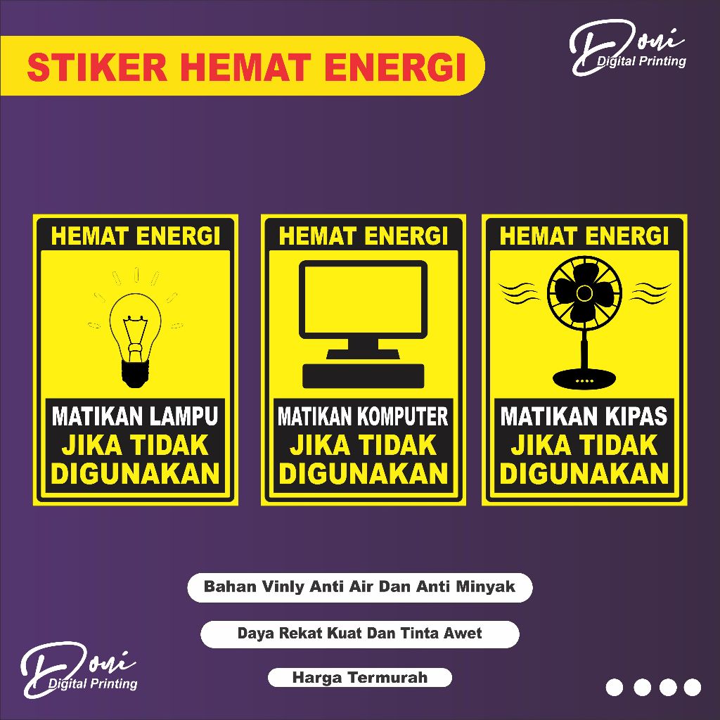 

Stiker Matikan Lampu / Stiker Hemat Energi / Stiker Hemat Listrik