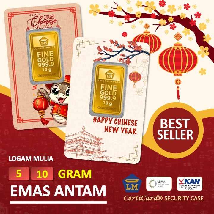 LM Logam Mulia Emas Antam 5 gr 10 gr gram Kado Imlek Chinese New Year Gift Gong Xi Fa Cai