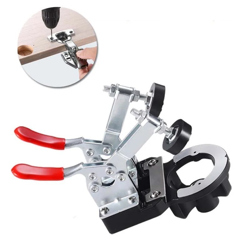 1Set Bor Engsel Sendok 35Mm Hole Drill Guide Jig Engsel Sendok Pelubang Engsel Sendok