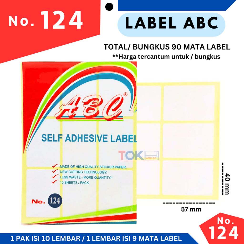 

Stiker Label ABC 124 Polos ( self adhesive label ) / label undangan