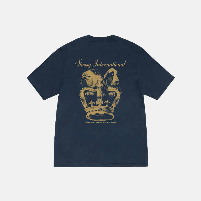 Stussy T-Shirt Oversize Dog Crown Tee Navy