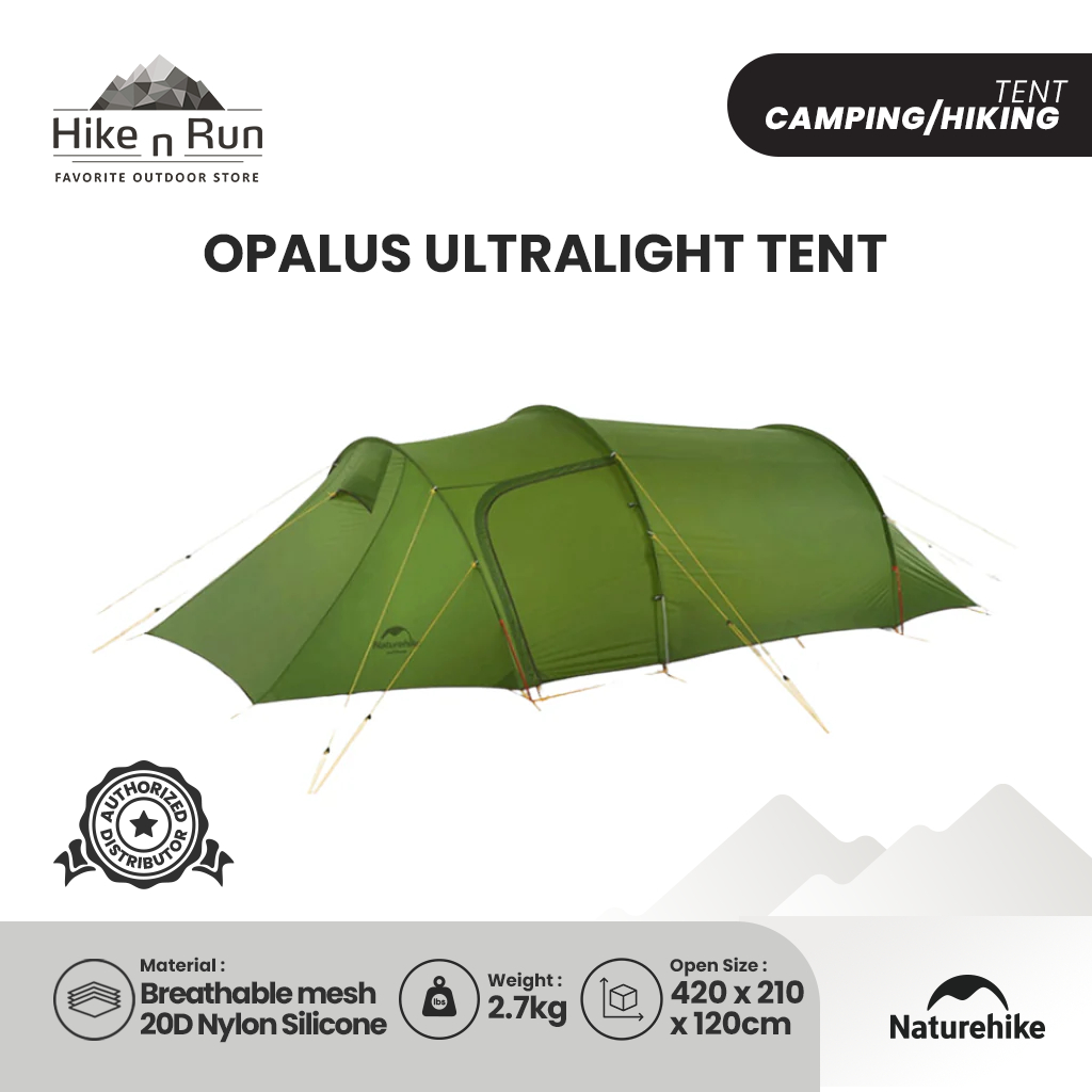 Tenda Naturehike Opalus 3 Orang NH17L001-L Tenda Hiking Camping 20D