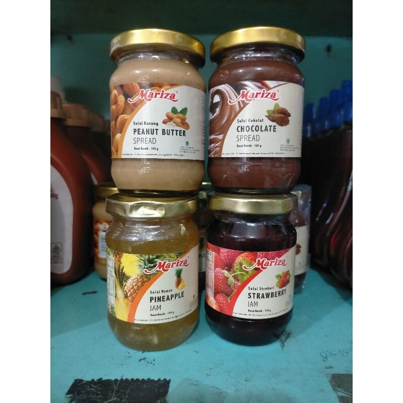 

Mariza selai rasa coklat, strawberry, nanas & kacang isi 165-170g