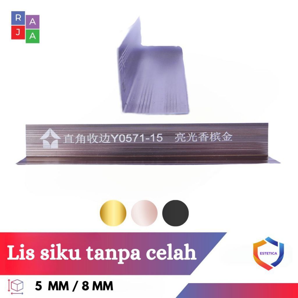 ESTETICA Lis Siku Aluminium Untuk List Panel Marmer PVC dan Wallboard