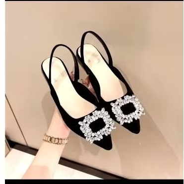 Terbaru Heels Wanita Hak tahu 3 cm - High Hils Mules Manik - Heels kondangan- Heels kerja