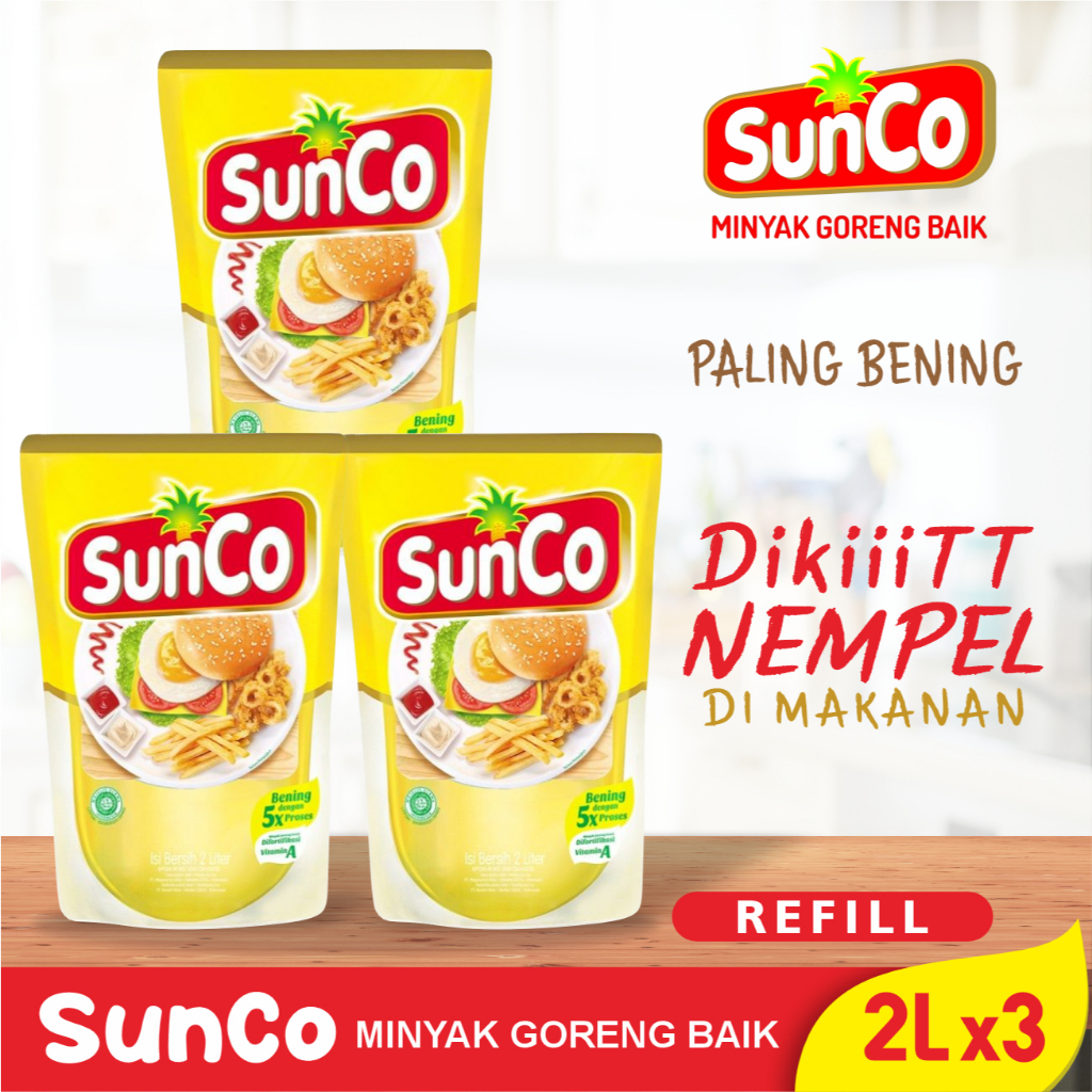 

SunCo Minyak Goreng Refill 2 Liter - Paket 3 Twincpack