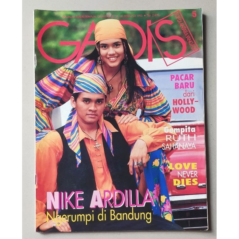 Majalah Gadis no.5 / 16 Februari 1993 : Cover Izabel dan Jerry - Nike Ardilla ngerumpi - Iwan Fals