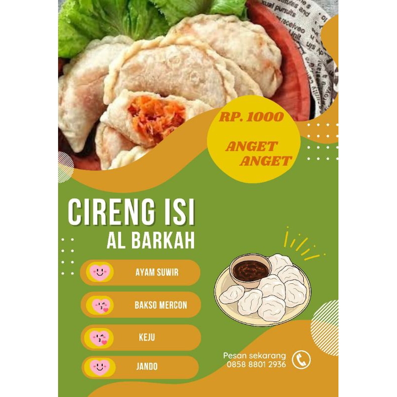 

Cireng Isi Al-Barkah,isi10pcs dengan rasa,ayam suwir,keju,jando,bakso
