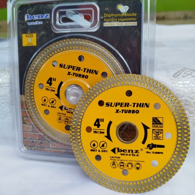 DIAMOND WHEEL BENZ X TURBO 4" MATA PISAU POTONG KERAMIK GRANIT MARMER