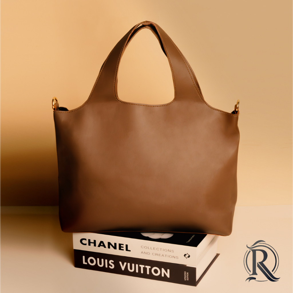 Ruffelano Ophelia Tas Wanita Kulit Sintetis Premium - Tote Bag Elegan Kerja & Santai, Kompartemen Lu