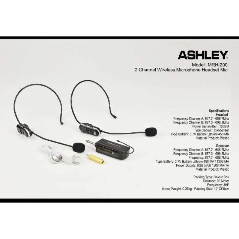 Mic.Wireless ASHLEY.MRH.200.Headset./Bando.Original