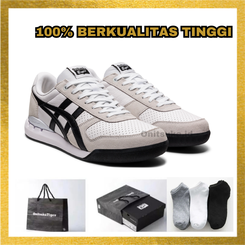 ONITSUKA TIGER - Sepatu Onitsuka Tiger Leather ULTIMATE 81 EX White Black