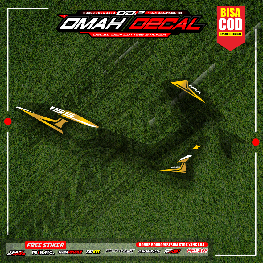 striping nmax old transparan modifikasi motif terbaru minimalis racing stiker nmax KT-01