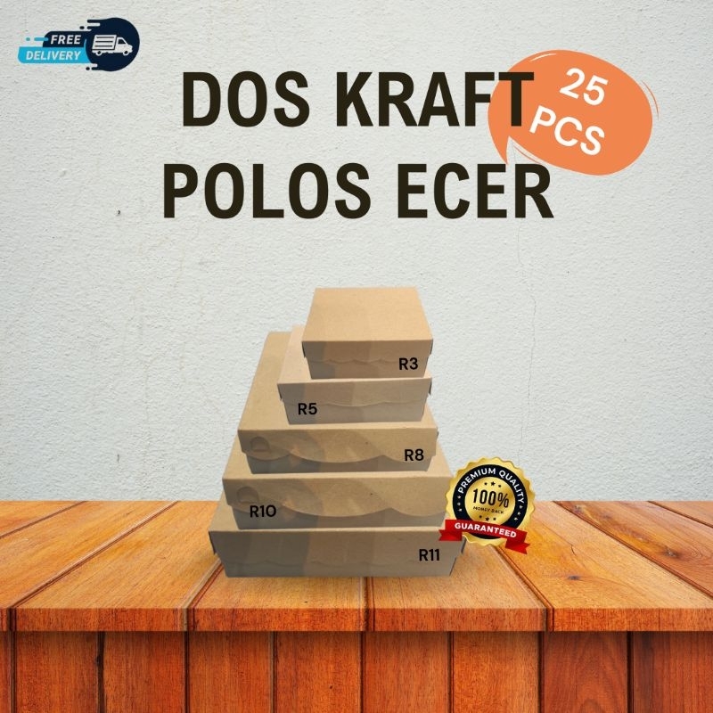 

DUS KOTAK NASI CATERING DUS KUE POLOS KRAFT COKLAT SEKALI PAKAI ISI 25 PCS