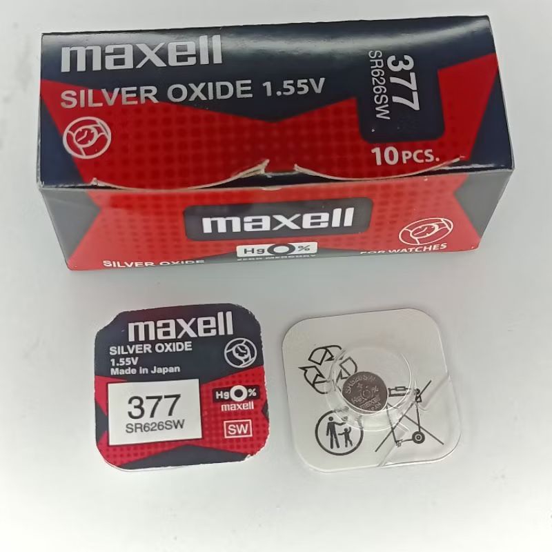 Baterai Maxell 377 626 SR377SW SR626SW Oiginal Battery Jam Tangan Maxell Sigel Pack