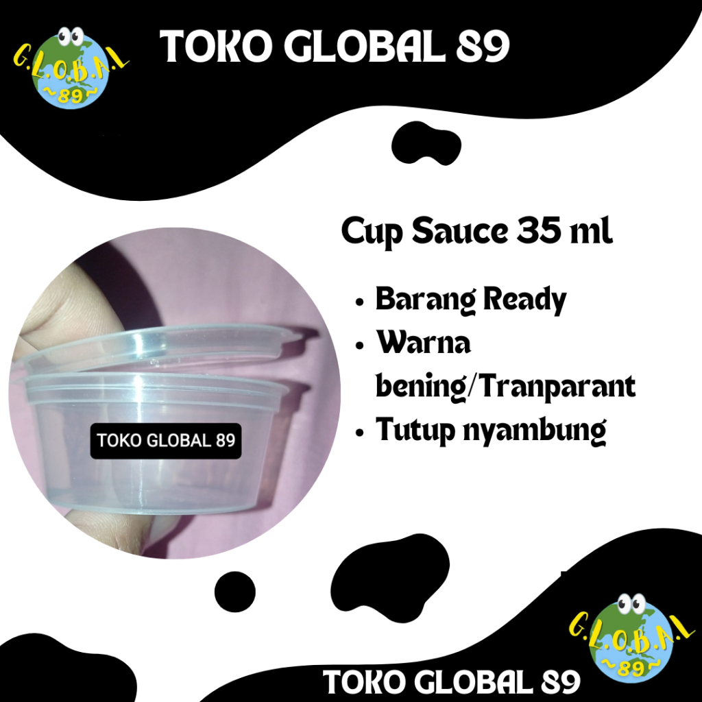 (1 pcs) Cup Sauce Plastik ukuran 35ml/Cup Sauce 35ml/Sauce cup 35ml/Tempat sambal 35ml