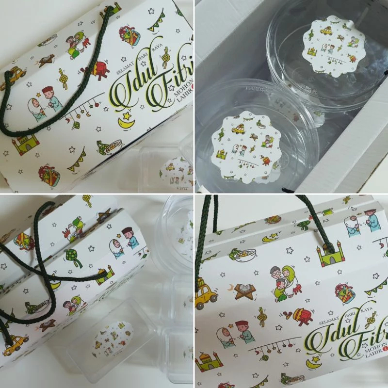 

Gable Box Kuker Motif Idul Fitri Free Sticker Seal Tag Ukuran 30x15x14 Cm