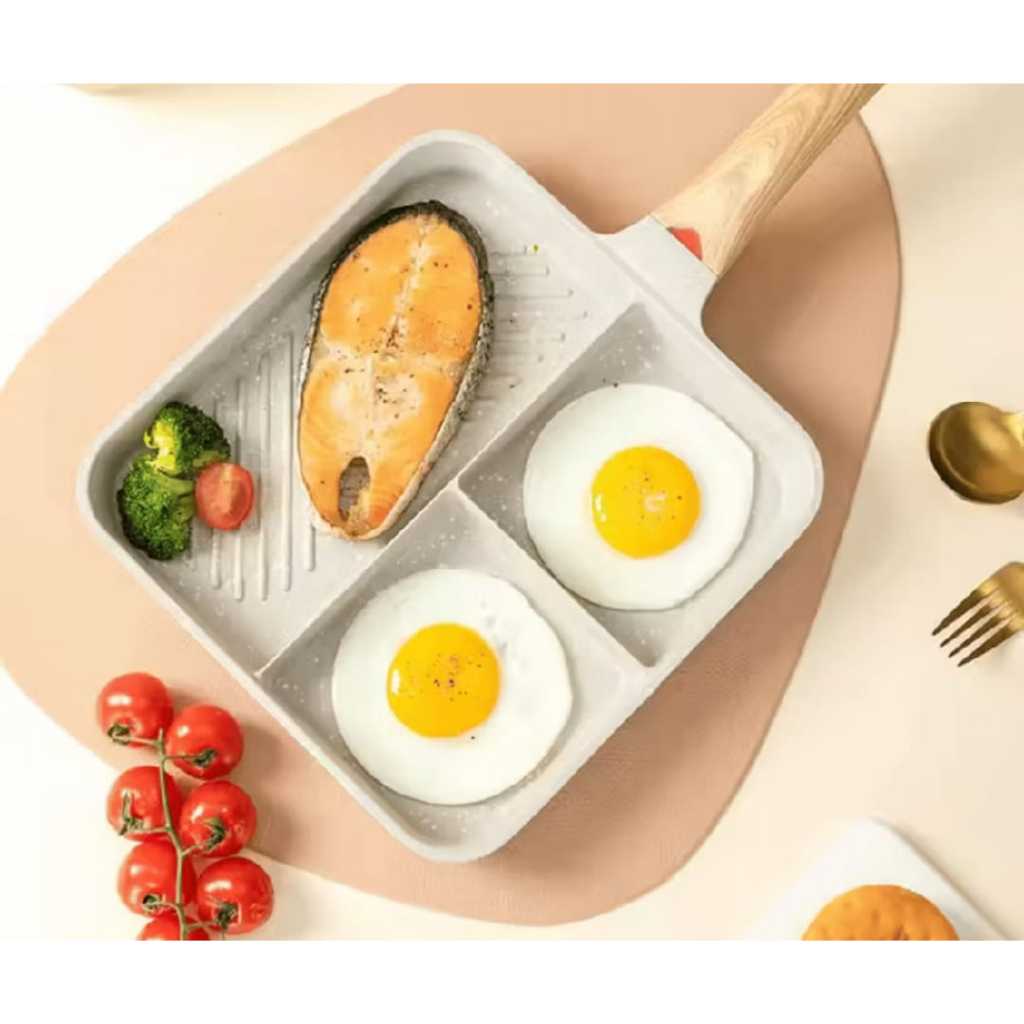 Wajan Grill 3 Sekat Wajan Anti Lengket 3 in 1