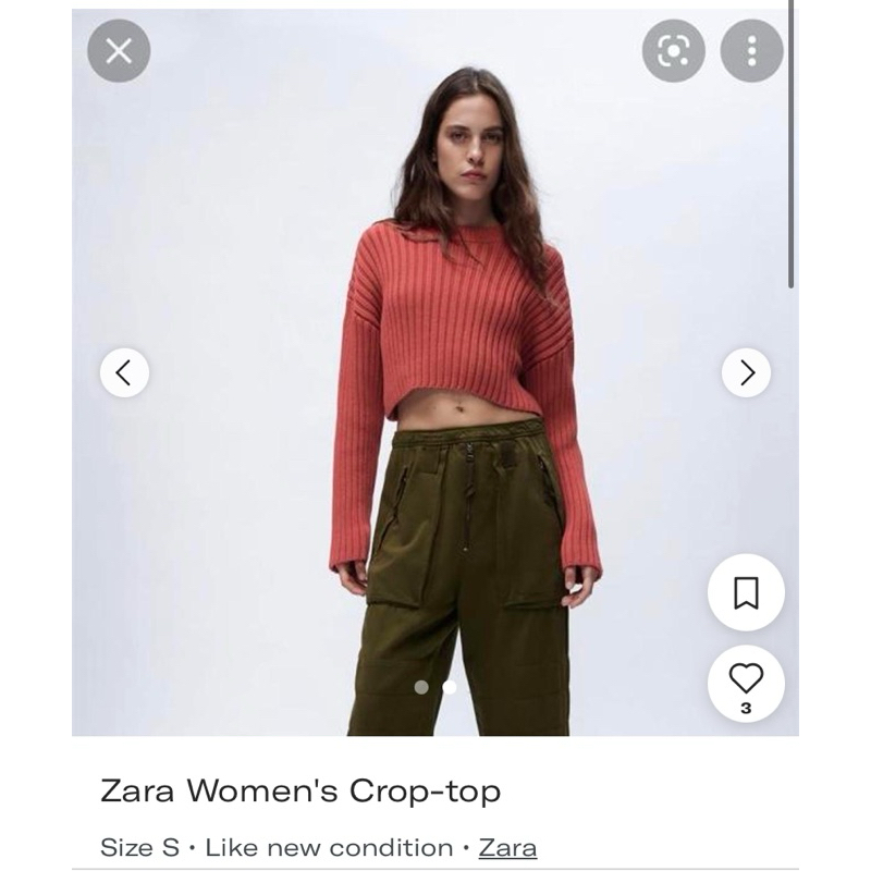 ZARA knit sweater - knit top sweater - sweater rajut crop