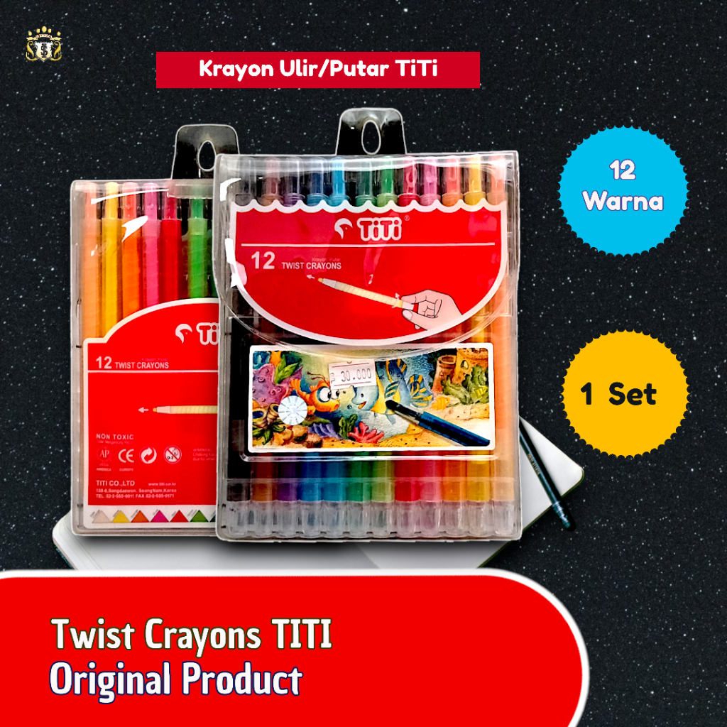

Krayon Ulir Putar TiTi (12 Warna) / Twist Crayon Untuk Mewarnai Gambar / Kerajinan