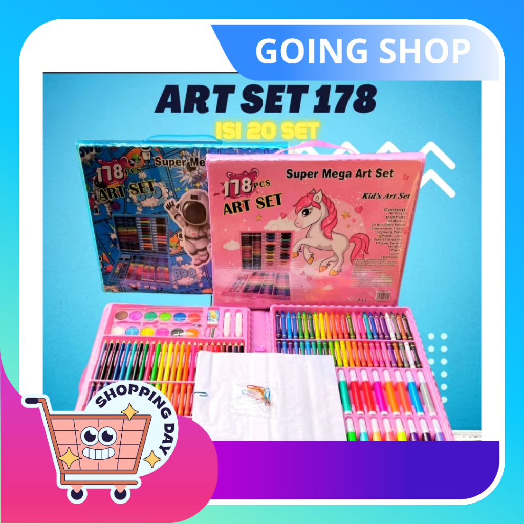 

[ GS ] Crayon Pensil Warna ART SET 178 PCS Anak Pensil Warna Crayon ISI ( 178 pcs )