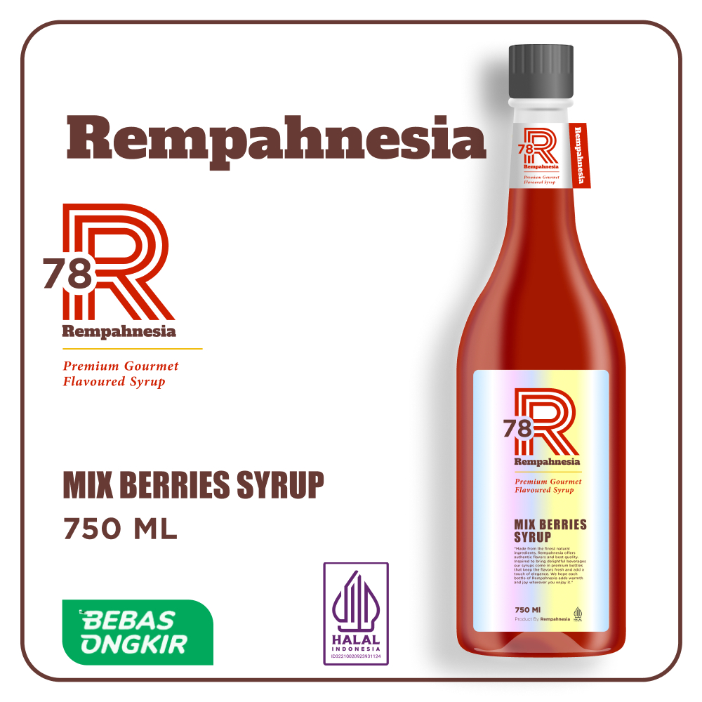 

Syrup Mix Berries / Sirup Rasa Mix Berries Premium 750ml / Rempahnesia Syrup