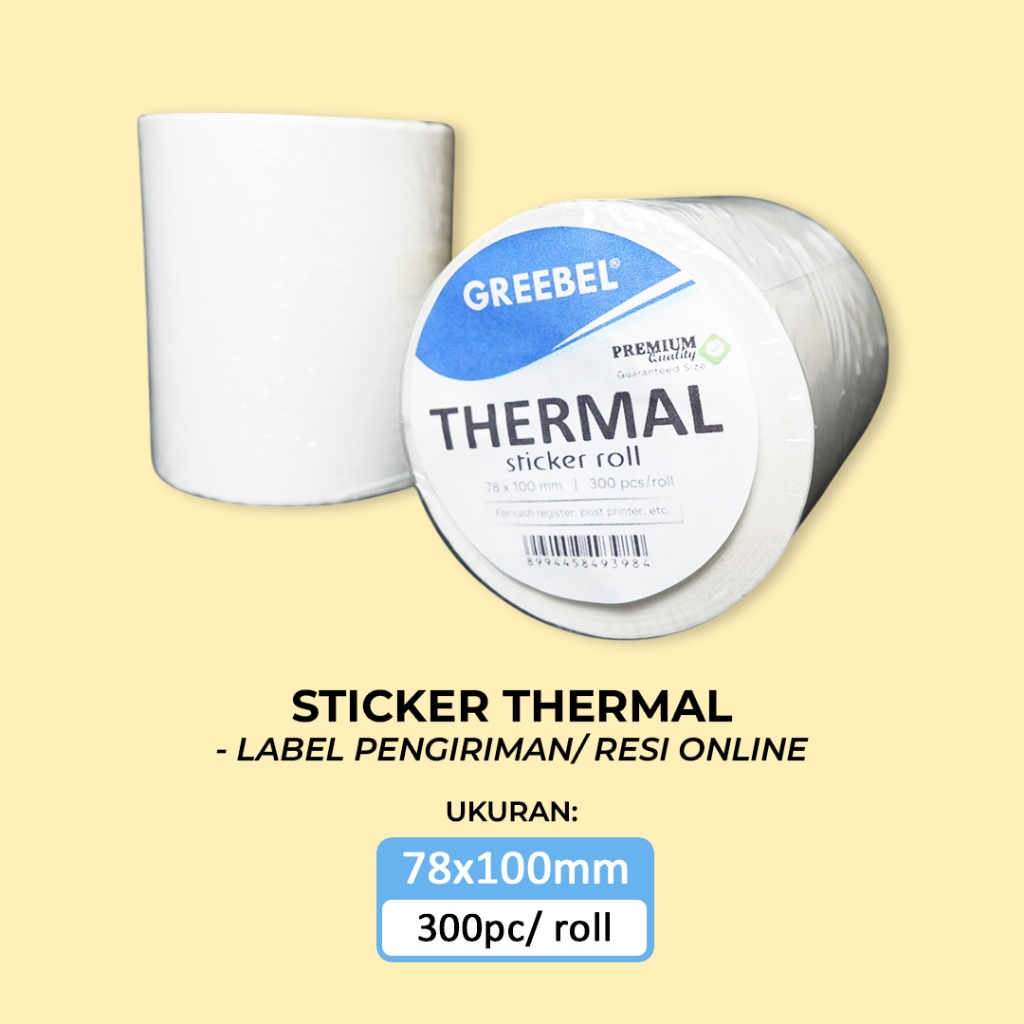 

Greebel Label Stiker Label Kertas Barcode / Thermal Roll Isi 300pcs 78x100mm Waterproof