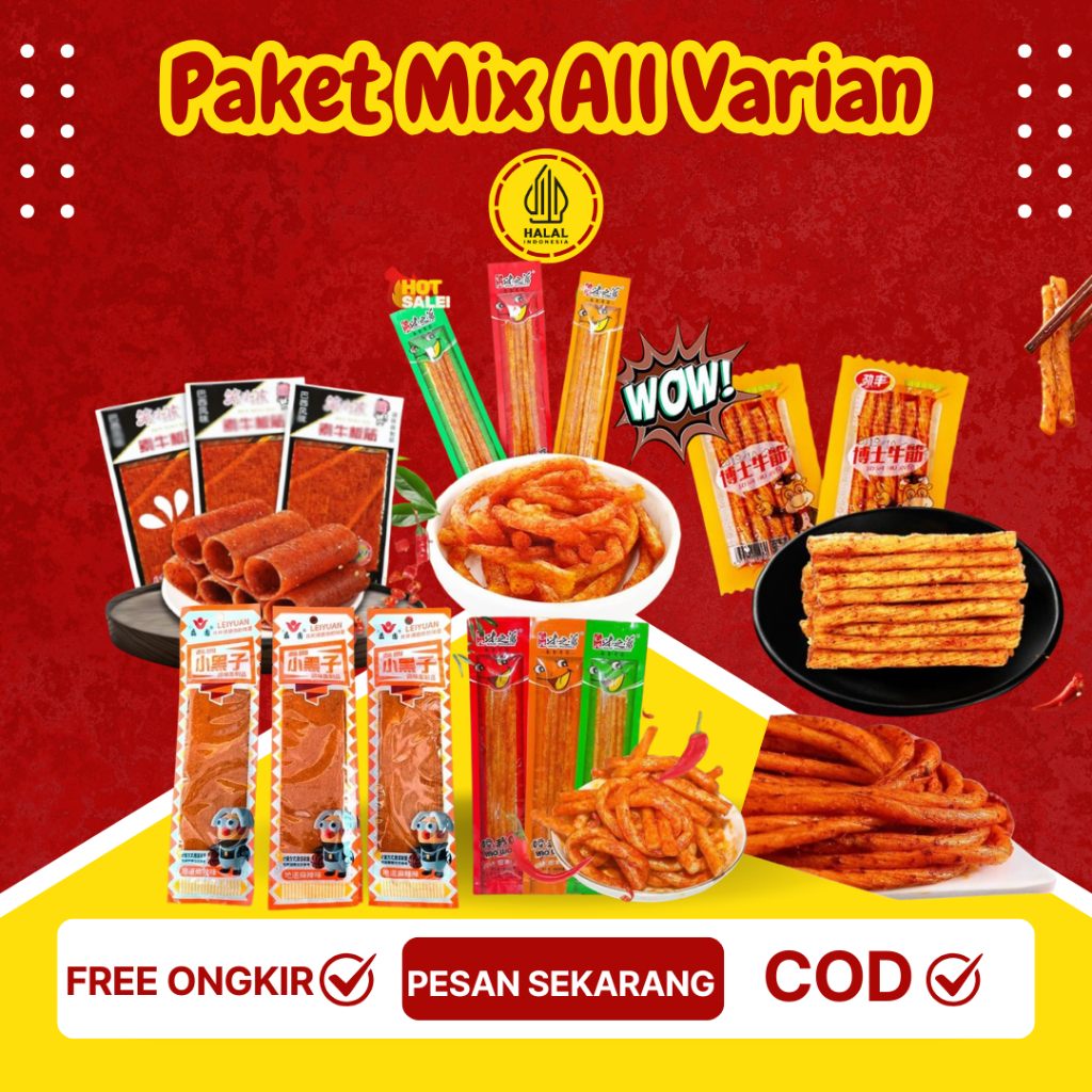 

Camilan lezat untuk energi saat bepergian 1 bungkus 20g Stick Tendon Unik Keripik Lebaran