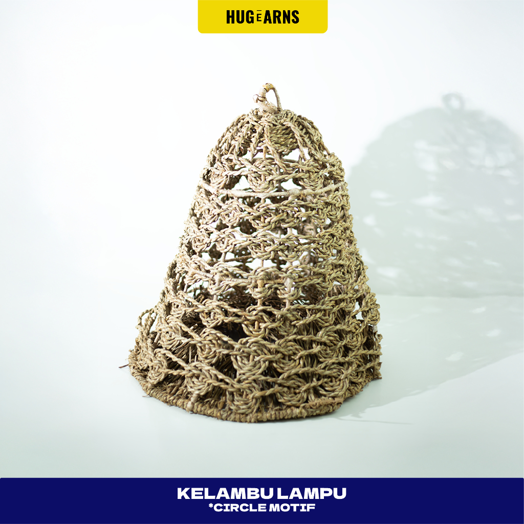 HUGeARNS - Hiasan Lampu Gantung / Kelambu Lonceng / Kap Lampu Anyaman / Lampion Gantung / Kap Lampu 