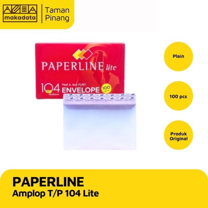 

ENVELOPE / AMPLOP PAPERLINE PUTIH POLOS UKURAN 95 X 152MM 104 LITE ( 1 PACK)