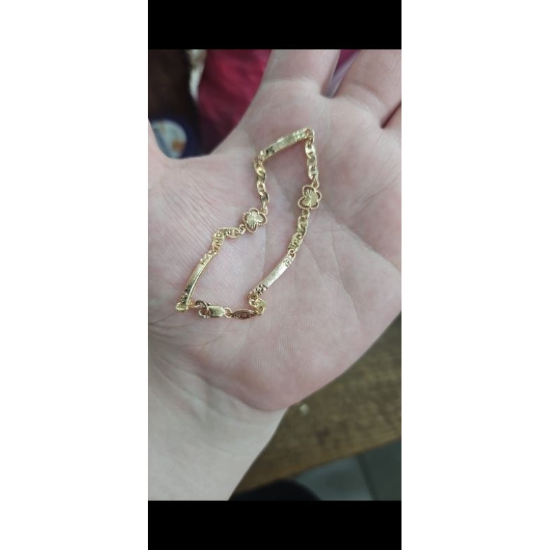 gelang syahnaz paperclip ringan murah emas asli 375 8k love hati